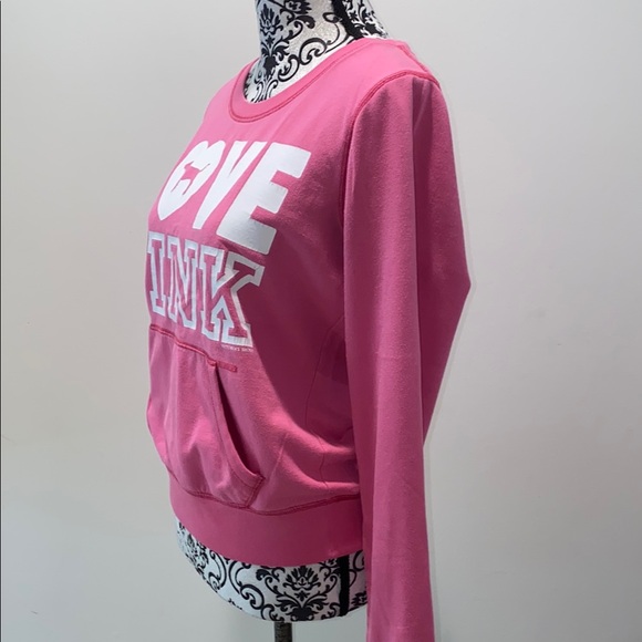 Victoria's Secret Pink Sweatshirt with Collegiate Style Love Pink Size Medium - Picture 6 of 9
